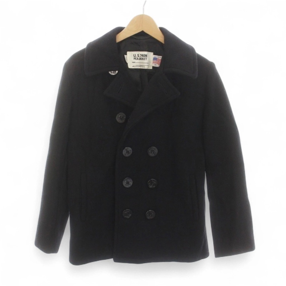 Schott NYC Black Pea Jacket